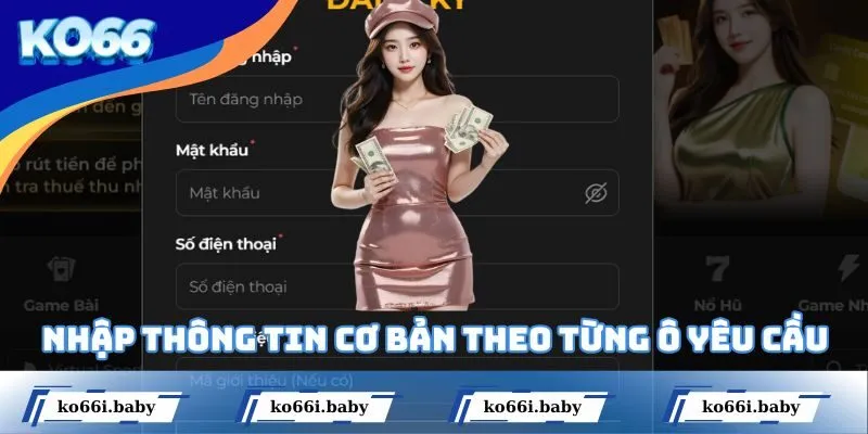 Nhập thông tin cơ bản theo từng ô yêu cầu